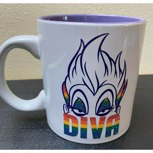 Disney Rainbow Collection Glitter Ursula Diva Ceramic Mug 20oz Little Mermaid
